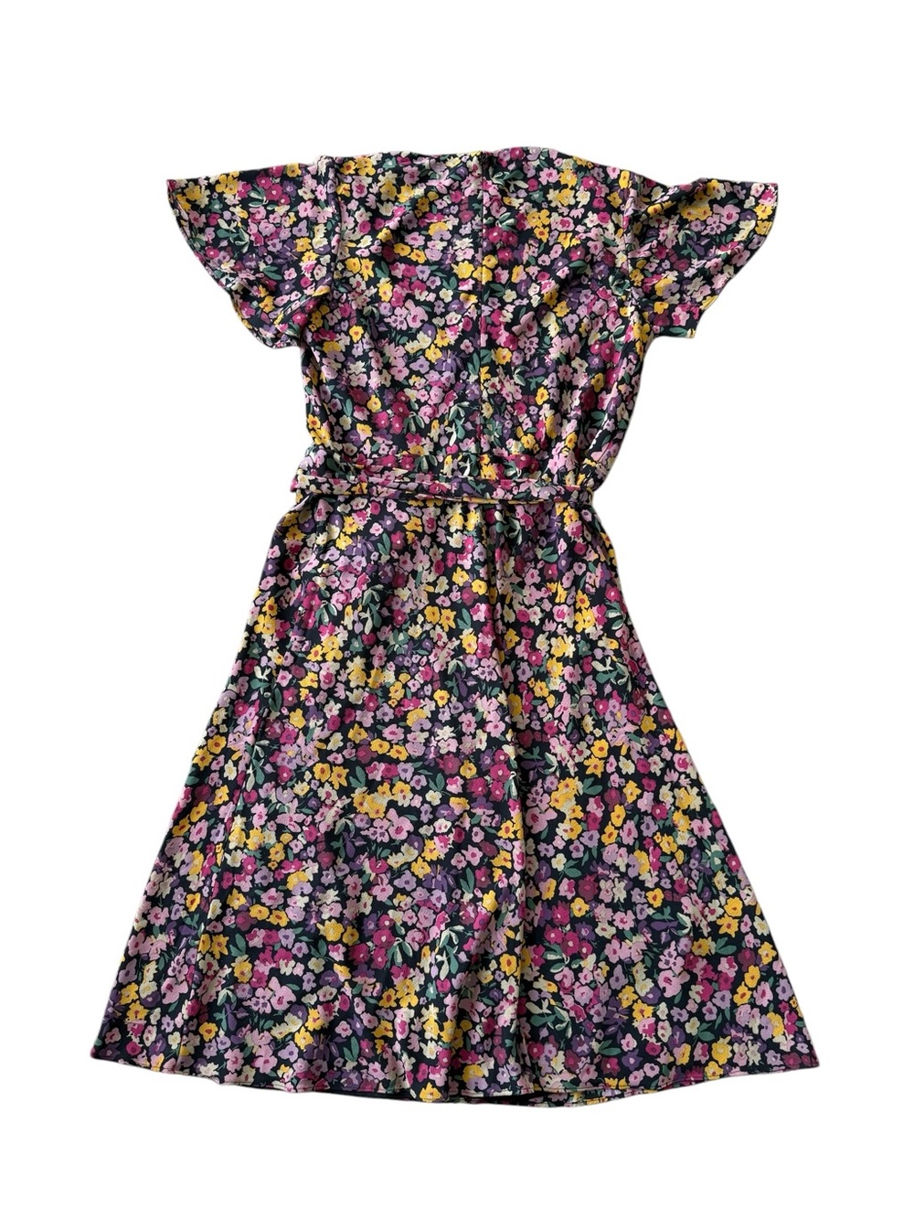 Lauren Ralph Lauren Floral Flutter Sleeve Fit & Flare Dress Black Size 12 NWT - Picture 2 of 11